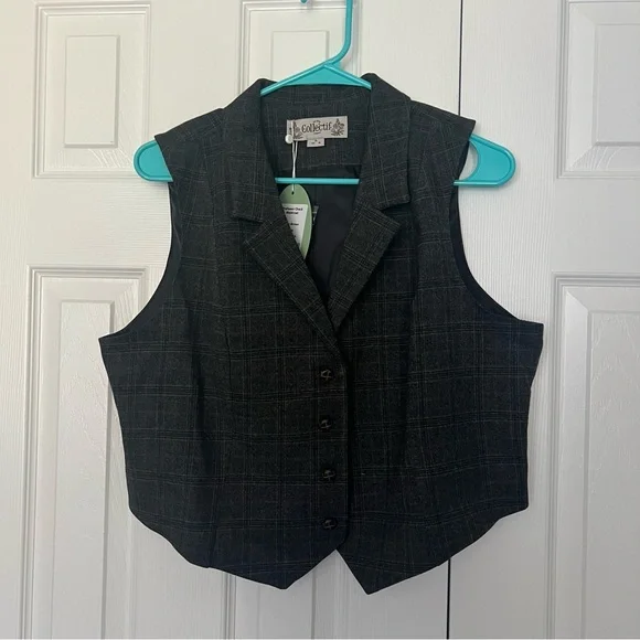 Collectif Professor Check Vest - UK 16 - Picture 2 of 4